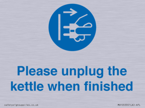 Please unplug the kettle when finished